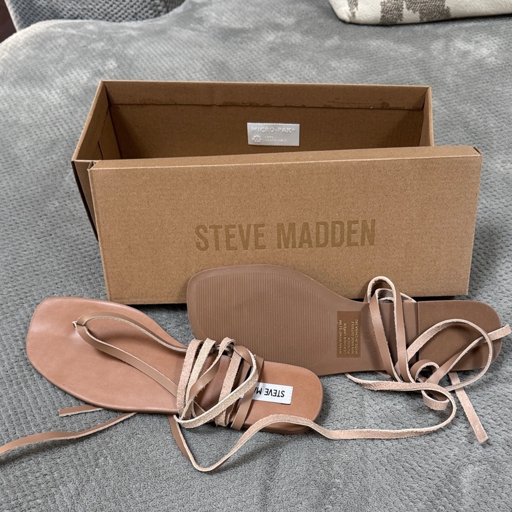 Steve Madden Nude Lace-Up Sandals